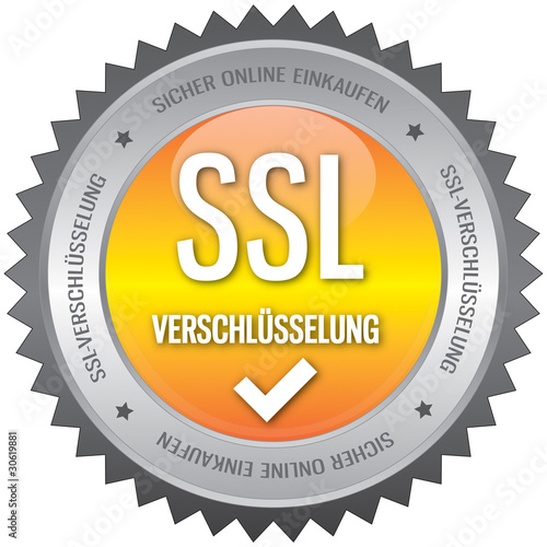 Button - SSL Verschlüsselung - gelb