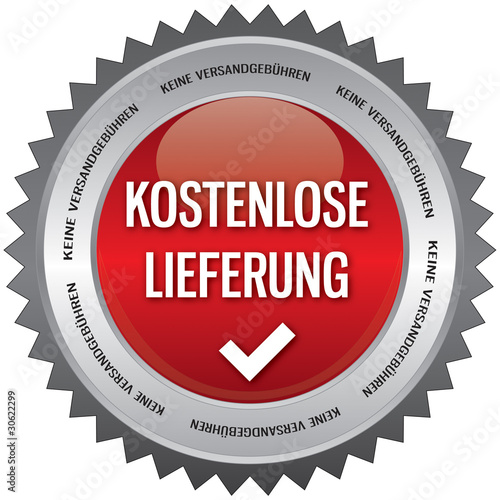 Button - Kostenlose Lieferung - rot