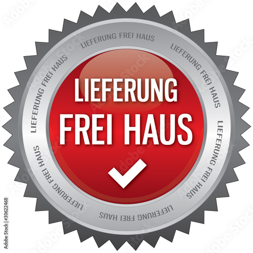 Button - Lieferung frei Haus - rot