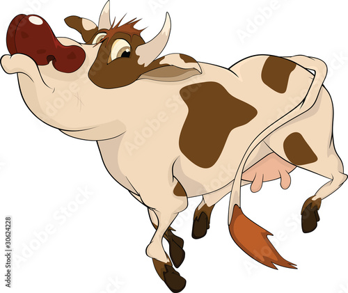 Cheerful cow. Cartoon