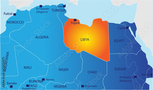 Political map of Libya photo