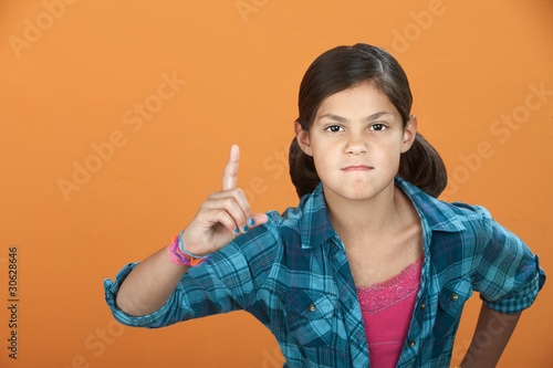 Little Girl Poiting Index Finger