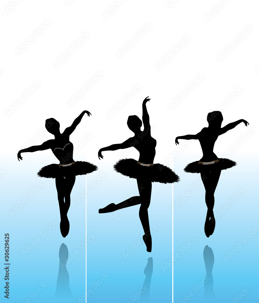 Vector Illustration of  dancing  ballerinas
