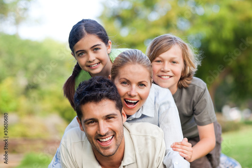 Happy family in the park