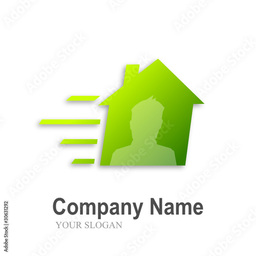 logo house with profil (green)