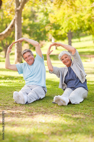 Elderly couple doing their stretches in the park © WavebreakMediaMicro