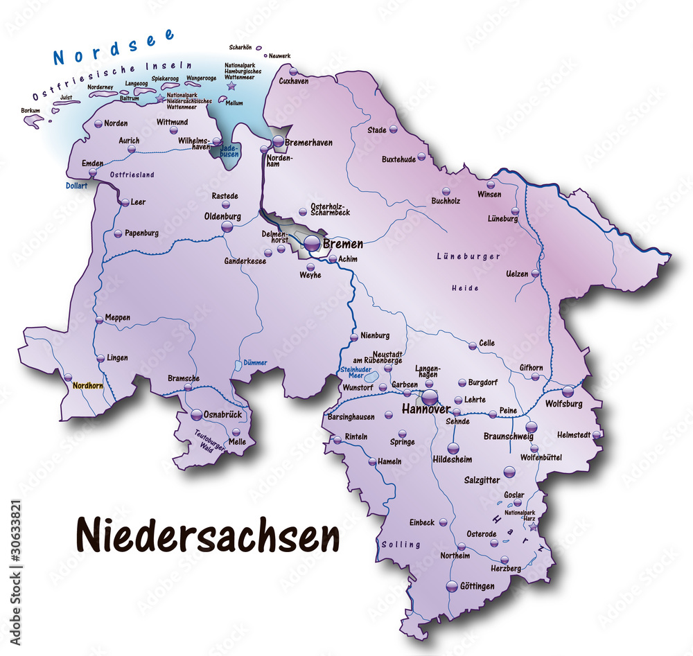 Niedersachsen Übersicht flieder