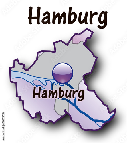 Hamburg Übersichtskarte flieder