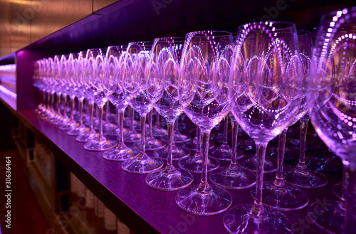 Rows of wineglasses