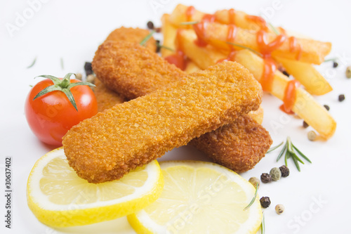 Breaded fish sticks