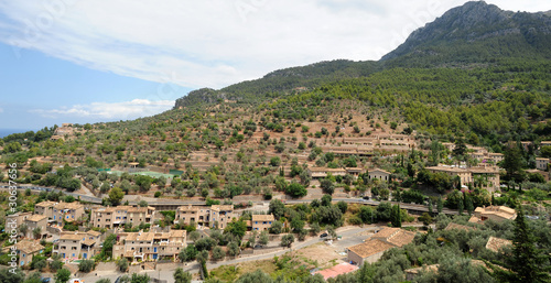 Obraz na plátně Serra de Tramuntana vue depuis le village de Deià à Majorque