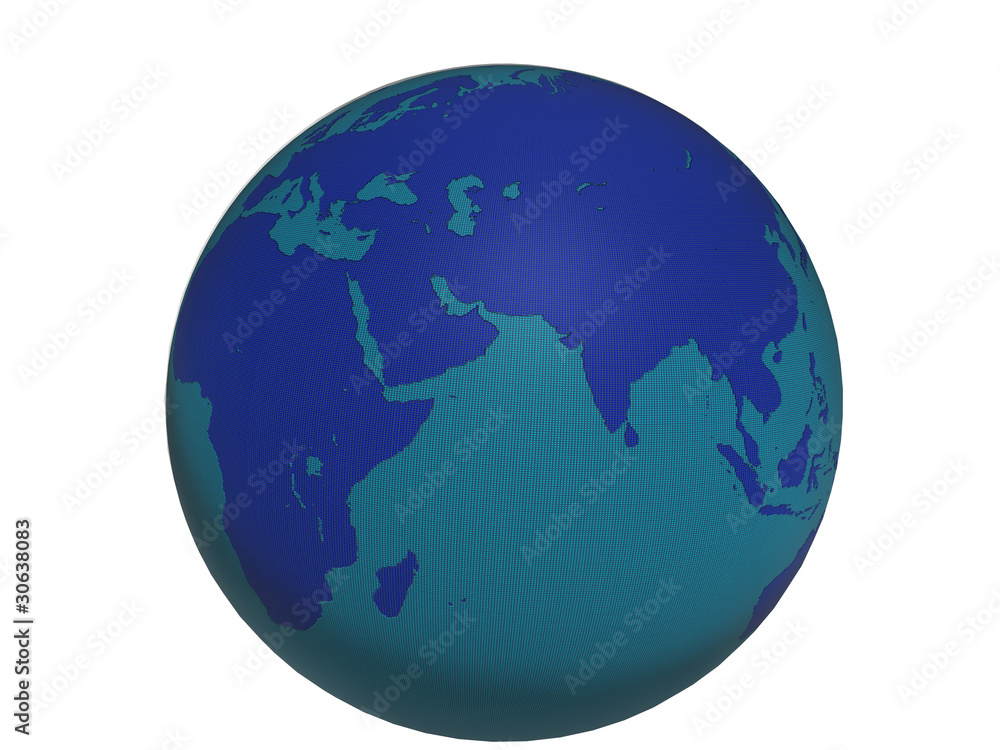Blue World Globe v3 - Asia&Africa&Australia