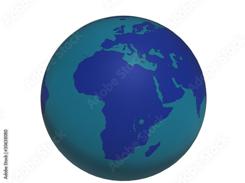 Obraz na płótnie Blue World Globe v3 - Europe&Africa