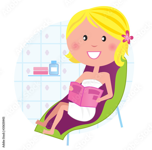 Wellness & spa: Woman relaxing on the lounge chair