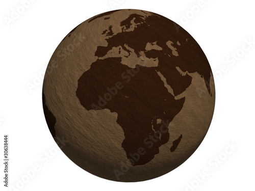 Quadro su tela Old paper globe - Europe&Africa