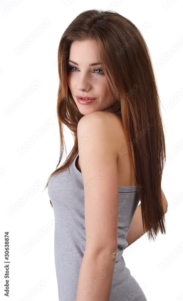Beautiful sexy girl isolated on white background Beautiful sexy girl isolated on white background