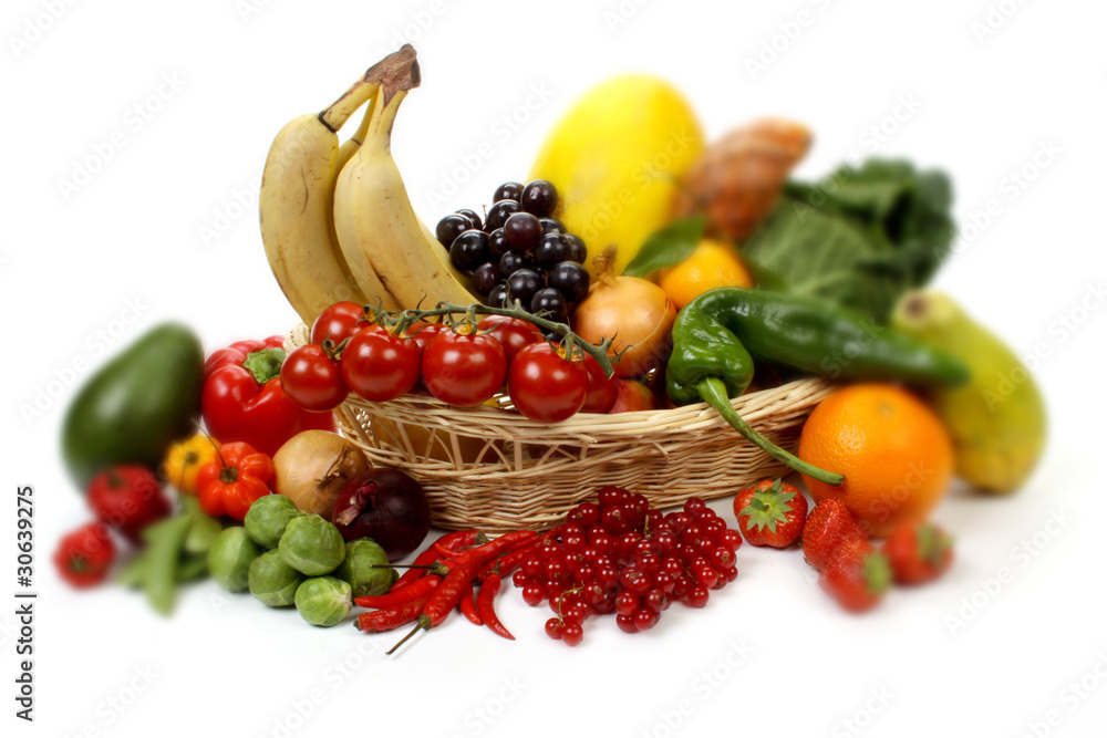 Fruits and vegetables in a basket Fruits and vegetables in a basket