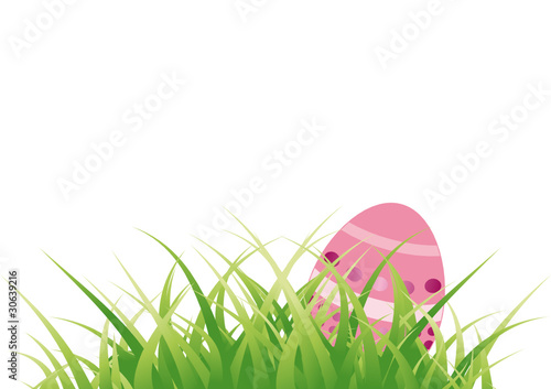 Rosa Osterei im Gras