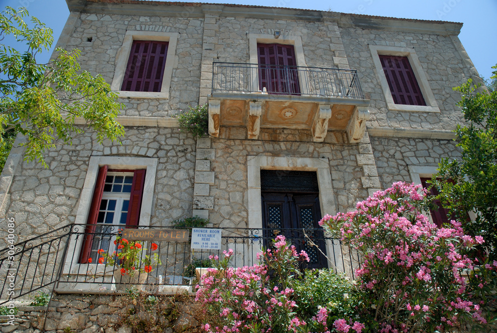 Harbourmasters house,Kioni, Island of Ithaka in Greece