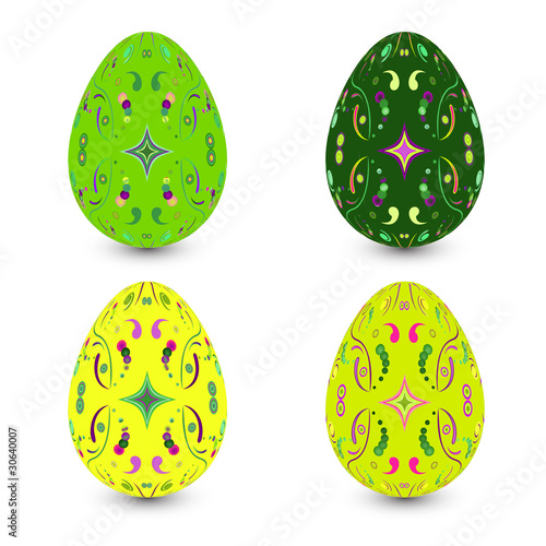 Set of four easter eggs