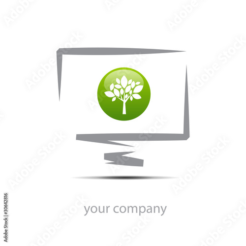 Logo enterprise, green tree # Vector