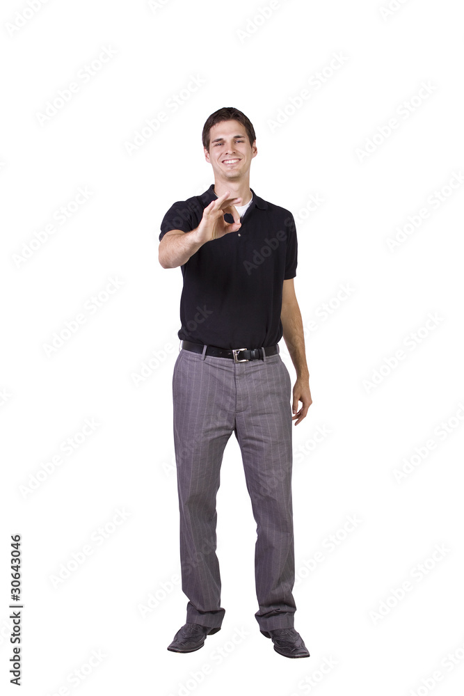 Businessman giving the OK sign Businessman giving the OK sign