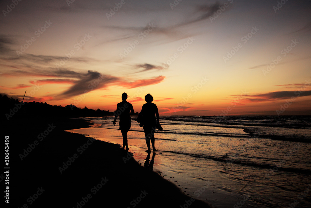 Silhouettes on Varadero Beach