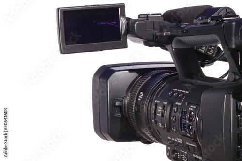 professional camcorder (isolated)