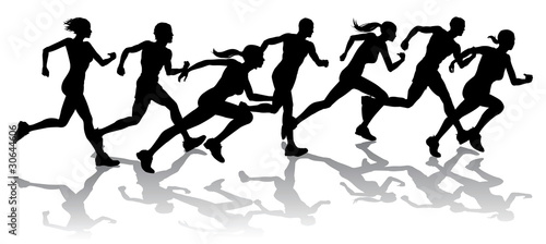 Runners racing