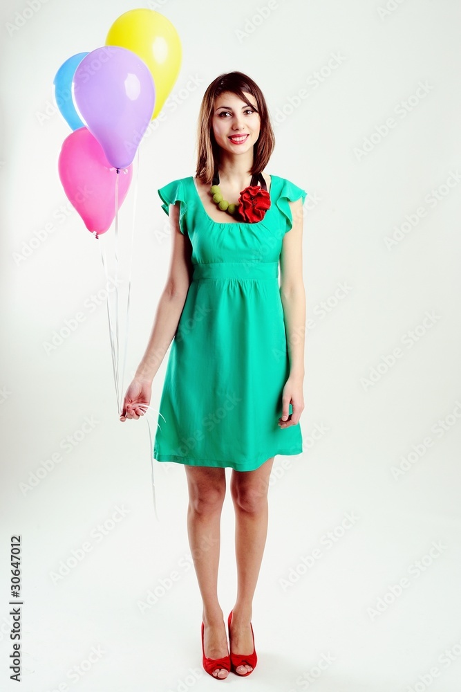 Young woman with balloons Young woman with balloons