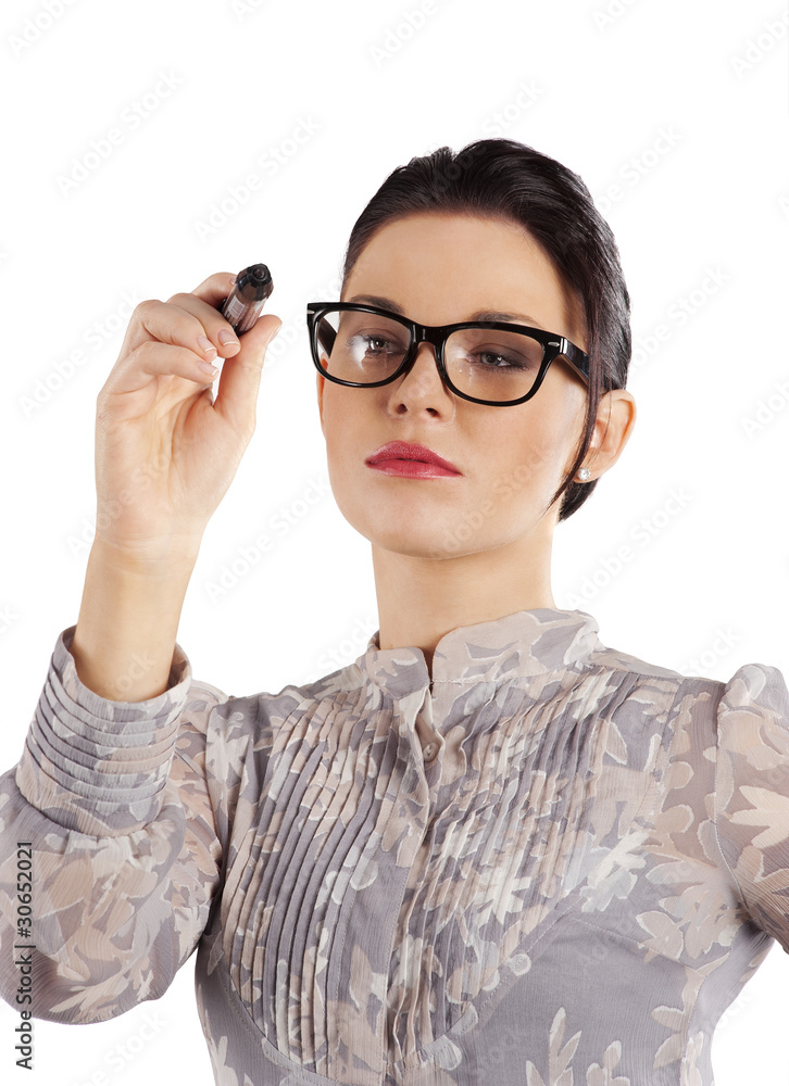 elegant woman writing