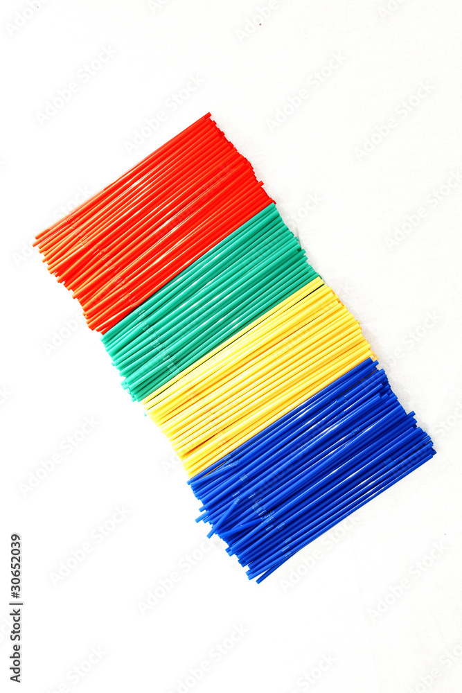 A large group of colored plastic straw A large group of colored plastic straw