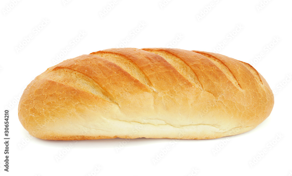 Loaf of bread isolated on white background