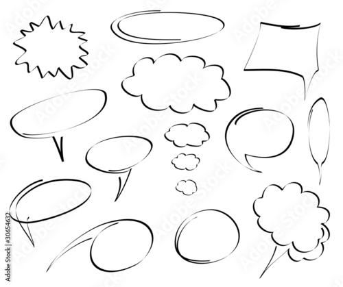 Hand-drawn dialog bubbles vector