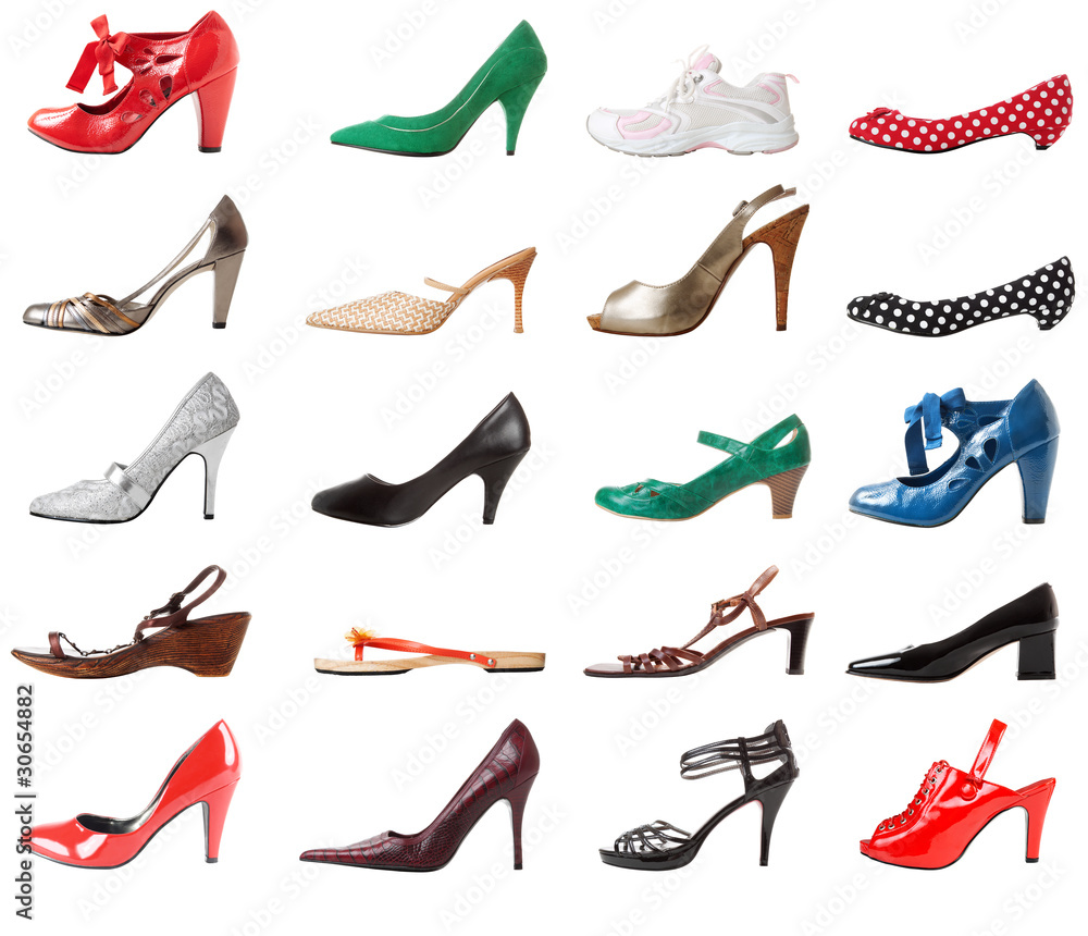 Shoes female set. Right foot | Isolated Shoes female set. Right foot | Isolated