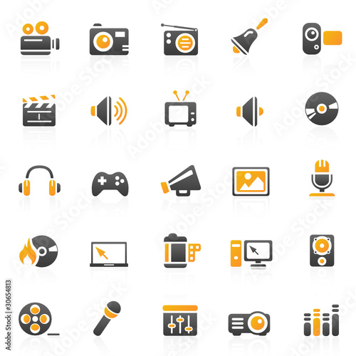 orange entertainment hotel icons - set 11