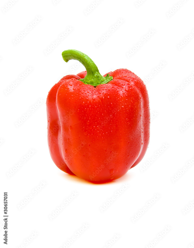 red peppers on a white background red peppers on a white background