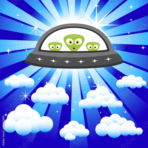 Aliens Flying Through the Sky