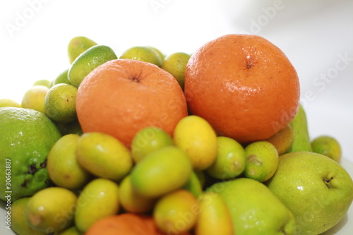 orange and pear fruits