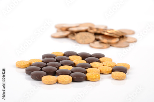 Pills and coins