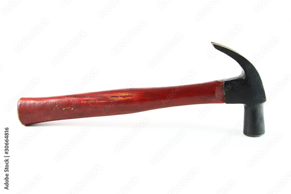 Old hammer red wood handle. Old hammer red wood handle.