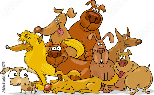 cartoon dogs group