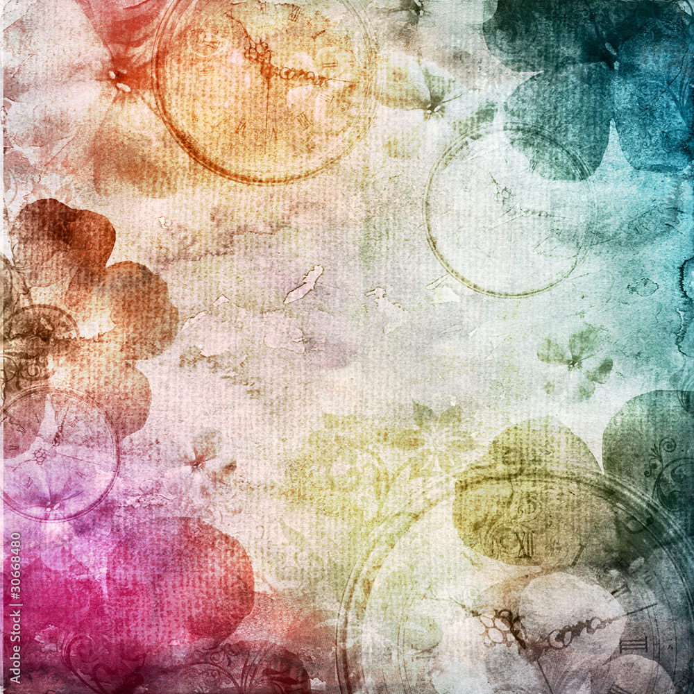 Fototapeta premium watercolor background with flowers