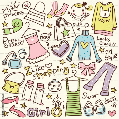 Cute Doodle Shopping