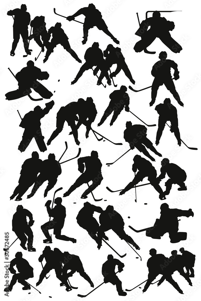 Silhouettes players - Hockey Team Silhouettes players - Hockey Team