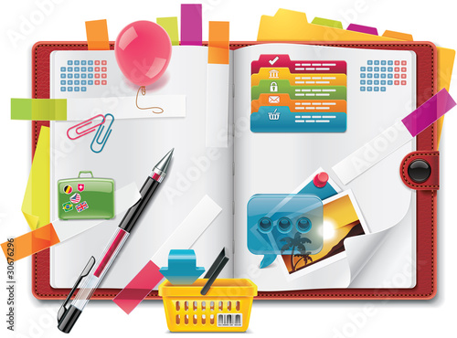 Vector personal organizer features XXL detailed icon