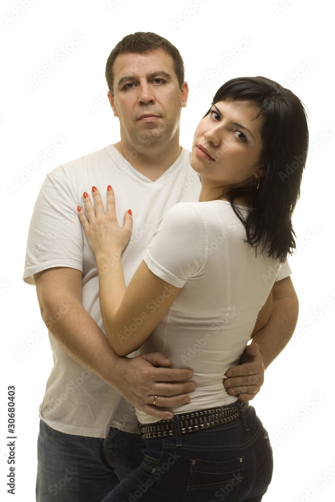 Beautiful couple isolated on white background. Passion Beautiful couple isolated on white background. Passion