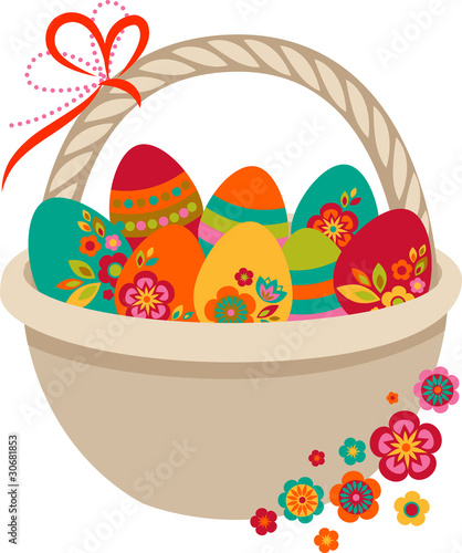 Easter eggs basket