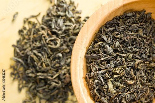dry leaves of green tea