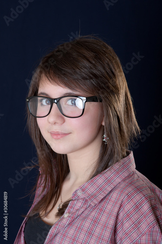 girl wearing spectacles